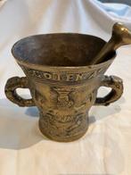 Antieke koperen vijzel met stamper, Antiek en Kunst, Ophalen