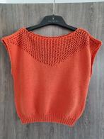 Handgebreide oranje top S/M, Kleding | Dames, Truien en Vesten, Handmade, Ophalen of Verzenden, Zo goed als nieuw, Oranje