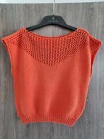 Handgebreide oranje top S/M, Oranje, Ophalen of Verzenden, Zo goed als nieuw, Handmade