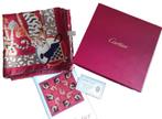 Cartier sjaal 100% zijde + certificaat en doos, Ophalen of Verzenden, Zo goed als nieuw, Rood, Overige typen