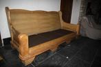 Woonkamer massief eikenhouten Franse bank +2 fauteuils, Ophalen, Gebruikt, Hout