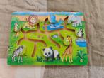 Schuifpuzzel dierentuin, Ophalen of Verzenden, Zo goed als nieuw, Van hout, Minder dan 10 stukjes
