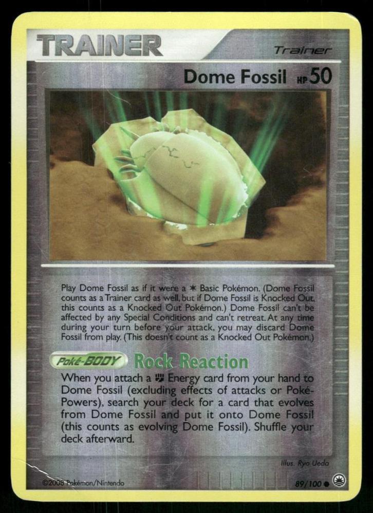 Dome Fossil 89/100 - Majestic Dawn (Reverse Holo), Hobby en Vrije tijd, Verzamelkaartspellen | Pokémon, Gebruikt, Verzenden