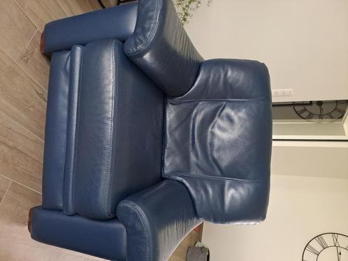 Salon 1zit, 2zit en 3zit, Huis en Inrichting, Zetels | Zetels, Gebruikt, Rechte bank, 250 tot 300 cm, Hout, Leer, Ophalen