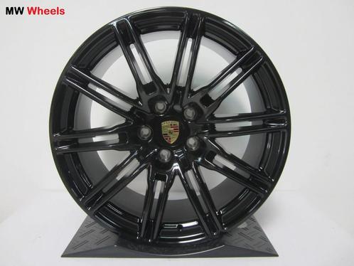 Porsche 21 inch Origineel Cayenne GTS velgen hoogglans zwart, Auto-onderdelen, Banden en Velgen, Velg(en), 21 inch, Personenwagen