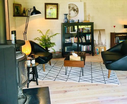zwarte zeteltjes (tweezit en eenzit), Huis en Inrichting, Fauteuils, Gebruikt, Leer, Stof, 125 cm of meer, 75 tot 100 cm, Ophalen