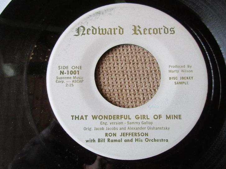 Ron Jefferson met Bill Ramal -‎That Geweldige meid van mij, Cd's en Dvd's, Vinyl Singles, Gebruikt, Single, R&B en Soul, 7 inch