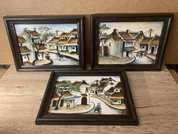 Zeldzame Vietnam-schilderijlijsten op Bat Trang-keramiek beschikbaar voor biedingen