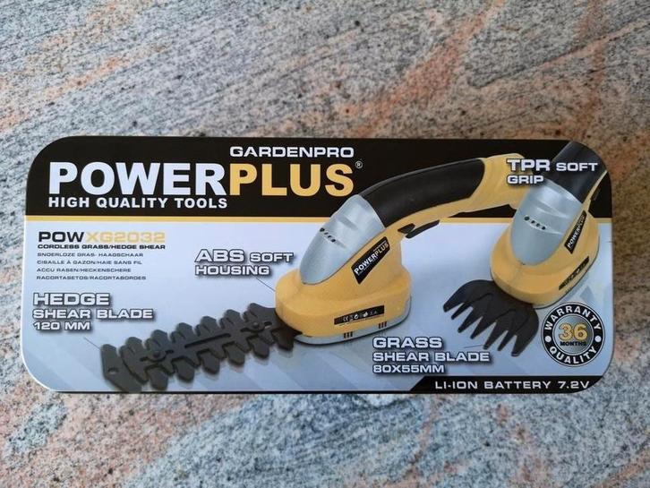 Snoerloze gras en haagschaar. Powerplus  POW XG2032, Tuin en Terras, Hand-tuingereedschap, Gebruikt, Ophalen