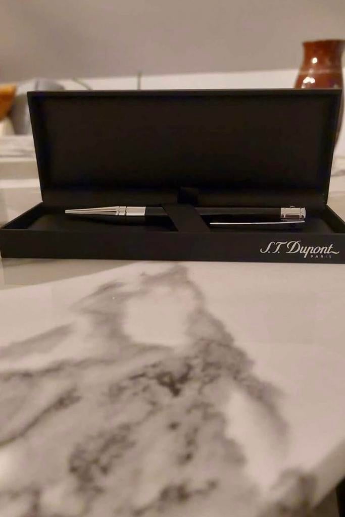 S.T. Dupont D-Initial balpen black & chrome, Enlèvement, Comme neuf, Stylo à bille