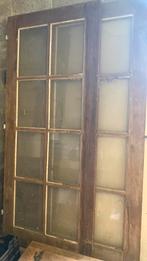 2 oude deuren met glas, Doe-het-zelf en Bouw, Deuren en Vliegenramen, Ophalen of Verzenden, Zo goed als nieuw