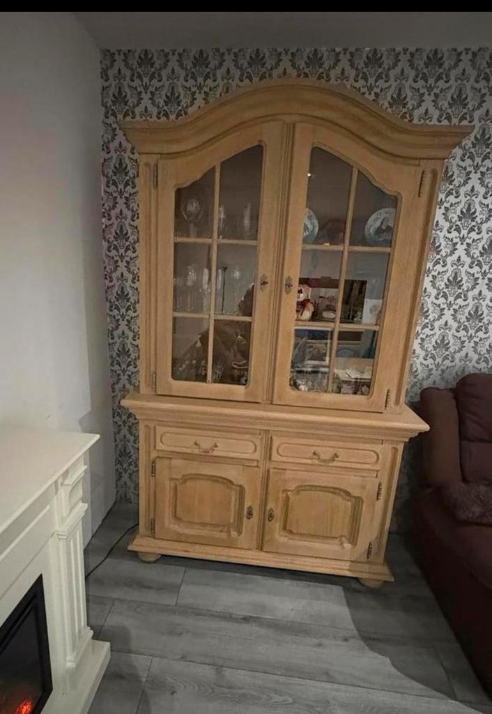 Gezandstraalde masief eiken eetkamer, Maison & Meubles, Armoires | Buffets, Comme neuf, Enlèvement