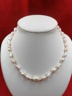 zoetwater parelketting., Ophalen of Verzenden, Nieuw, Zilver, Met edelsteen