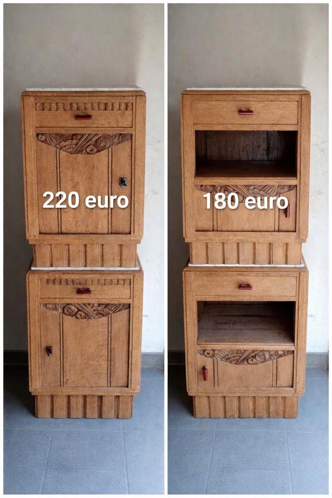 Art Deco nachtkastje 2 sets, Maison & Meubles, Chambre à coucher | Tables de chevet, Enlèvement