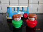 Vintage Fisher-Price Little People Blue Bus White Trim Red, Kinderen en Baby's, Ophalen of Verzenden