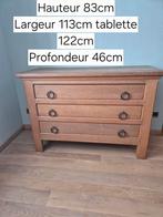 Commode chêne 3 tiroirs., Maison & Meubles, Armoires | Commodes, 3 ou 4 tiroirs, Enlèvement, Utilisé, Chêne
