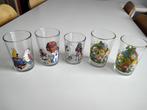 Set van 5 glazen voor kinderen/Disney/Asterix/Smurms.., Glas, Glas of Glazen, Ophalen of Verzenden, Zo goed als nieuw