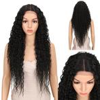 Swiss lace front pruik lang zwart golvend haar Kelly, Handtassen en Accessoires, Uiterlijk | Haarverzorging, Verzenden, Nieuw