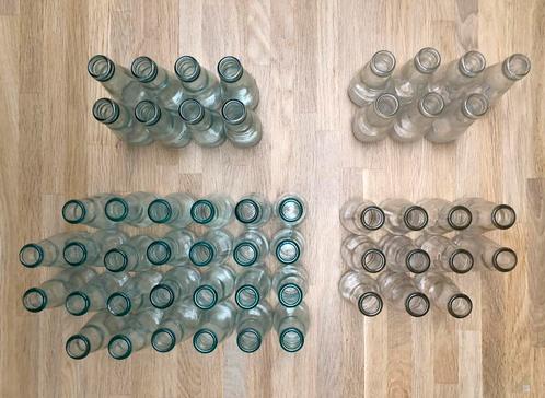 kleine glazen flesjes vaasjes 13 cm hoogte, Huis en Inrichting, Woonaccessoires | Vazen, Groen, Minder dan 50 cm, Glas, Ophalen of Verzenden