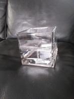 Vierkante glazen pot, Huis en Inrichting, Woonaccessoires | Vazen, Wit, Nieuw, Ophalen of Verzenden, Glas