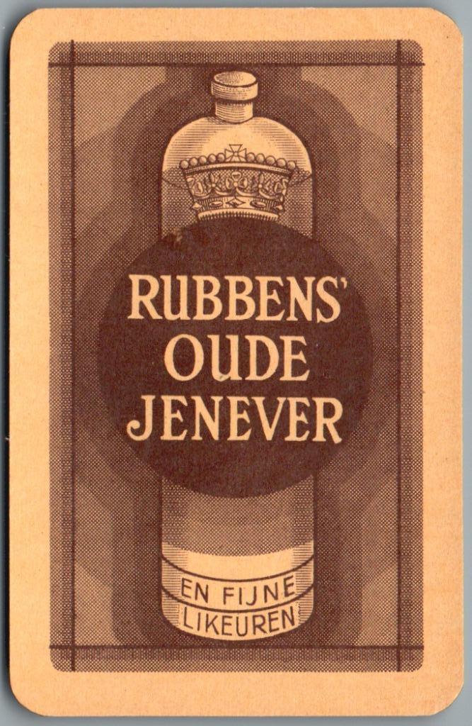 speelkaart - LK13258 - Rubbens oude genever, Verzamelen, Speelkaarten, Jokers en Kwartetten, Zo goed als nieuw, Speelkaart(en)