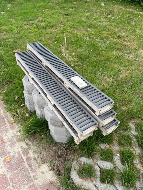 ACO  antraciet afvoergoot x5, Doe-het-zelf en Bouw, Buizen en Afvoer, Gebruikt, Afvoer, Overige materialen, Ophalen