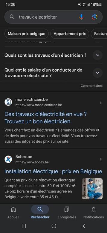 Travaux électriciter plombier carrelag  ect... beschikbaar voor biedingen