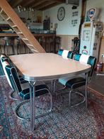 4 Bel Air Slede stoelen diner tafel retro fifties sixties, Ophalen, 100 tot 150 cm, Zo goed als nieuw, 150 tot 200 cm