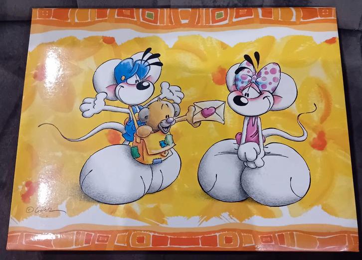 Diddl 70 vierkante blaadjes nummer 40 in schrijfwarenbox, Verzamelen, Diddl, Zo goed als nieuw, Papier, Kaart of Schrift, Diddl