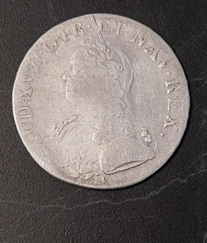 Lodewijk XV 1 écu 1727 muntteken 'K' Zilver, Postzegels en Munten, Munten | Europa | Niet-Euromunten, Losse munt, Frankrijk, Zilver