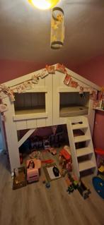 Steigerhouten hoogslaper 90x200, Ophalen, Gebruikt, Hoogslaper