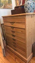 Meuble à plans ou à cartes en pin massif, 5 tiroirs ou plus, Enlèvement, Utilisé, 50 à 100 cm