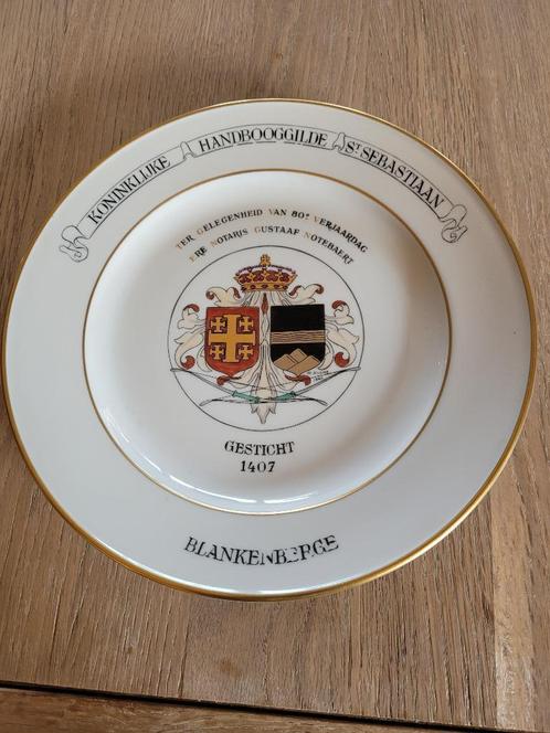 Boogschieten Blankenberge porselein Notaris Notebaert, Antiek en Kunst, Curiosa en Brocante, Ophalen of Verzenden