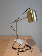 Qazqa bureaulamp mat verguld met marmerlook voet, 50 tot 75 cm, Zo goed als nieuw, Metaal, Ophalen