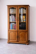 Eikenhouten vitrinekast/boekenkast, Ophalen, 50 tot 100 cm, Zo goed als nieuw, 150 tot 200 cm