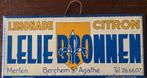 Lelie Bronnen 1934, Verzamelen, Merken en Reclamevoorwerpen, Ophalen of Verzenden, Gebruikt, Reclamebord