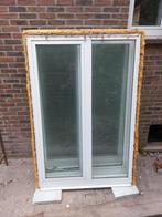 3 aluminium vensters, wit, met dubbel glas en venstertablet, Ophalen, Zo goed als nieuw, Gevelraam of Ruit, Dubbelglas