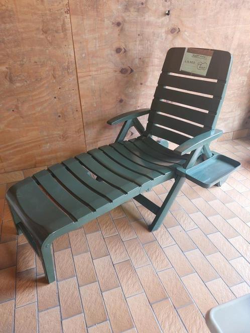 Hartman tuin ligbed met aanhang tafeltje, Jardin & Terrasse, Chaises longues, Comme neuf, Synthétique, Pliant, Réglable, Mobile