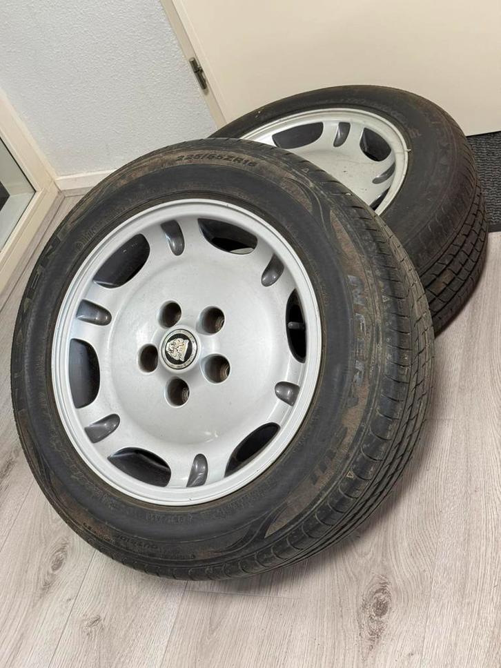 2X OEM Jaguar velg velgen met band banden XJ XJ6 XJ12 X300, Auto-onderdelen, Banden en Velgen, Banden en Velgen, 16 inch, 225 mm