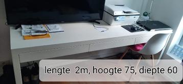 Eiken bureau met 3 laden, Huis en Inrichting, Bureaus, Ophalen, Gebruikt, Bureau