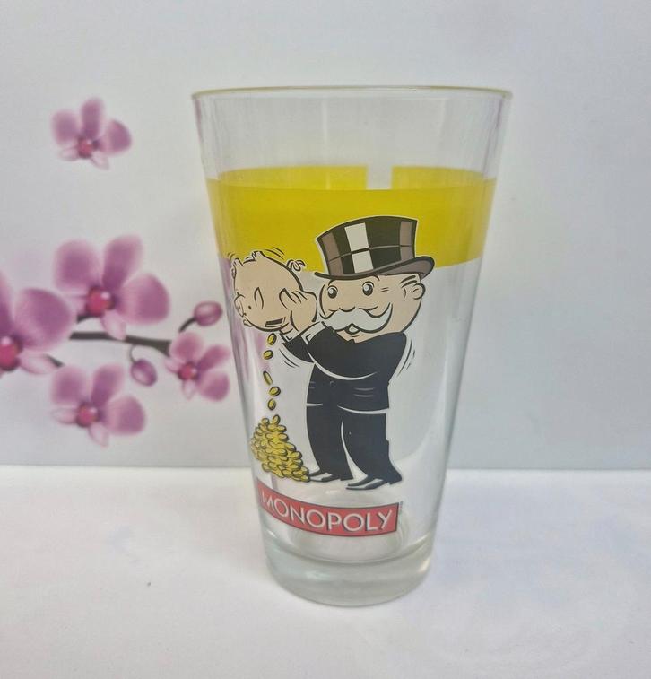 🖤 Monopoly Glas, Verzamelen, Glas en Drinkglazen, Zo goed als nieuw, Overige typen, Ophalen of Verzenden