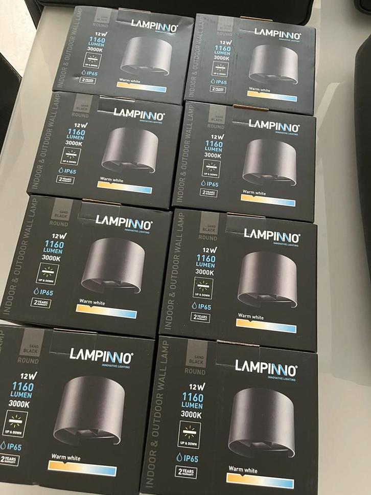 8x LAMPINNO LED Wandlampen – Binnen & Buiten – Nieuw in doos, Huis en Inrichting, Lampen | Losse lampen, Nieuw, Ophalen of Verzenden