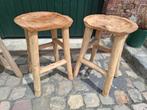 2 Nieuwe naturel teak houten barkrukken v binnen & buiten, Ophalen
