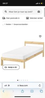 Neiden bed Ikea 90x200 incl. Matras en lattenbodem, Huis en Inrichting, 90 cm, Eenpersoons, Bruin, Zo goed als nieuw