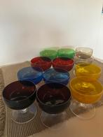 Vintage kristallen gekleurde glaasjes 12 stuks, Antiek en Kunst, Ophalen