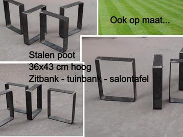 stalen bankpoten 36x43cm - banken - salontafel - bijzettafel