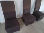 6 stoelen bruin (licht verkleurd - herovertrekbaar), 4 tot 6 stoelen, Modern, Gebruikt, Ophalen