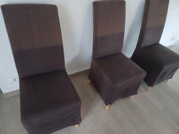 6 stoelen bruin (licht verkleurd - herovertrekbaar)