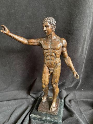 Bronzen beeld naakte man (David) Rodin 39 cm zuiver brons
