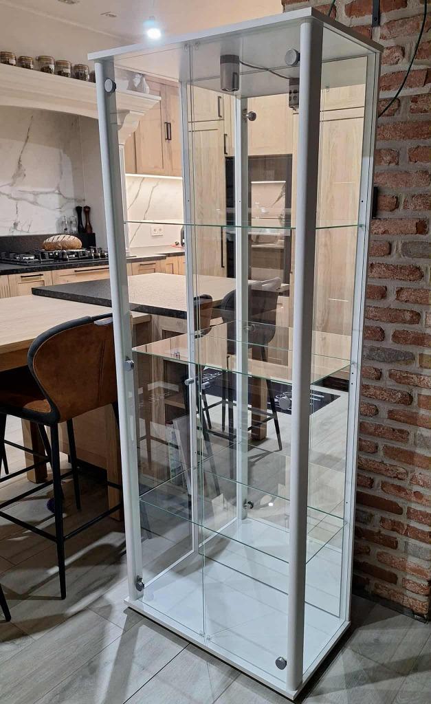 Mooie Glazen Vitrinekast met Verlichting, Huis en Inrichting, Kasten | Vitrinekasten, 150 tot 200 cm, 50 tot 100 cm, 25 tot 50 cm